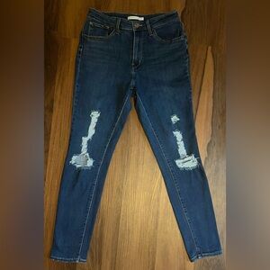Levi’s 721 High Rise Destructed Skinny Jeans Sz 30